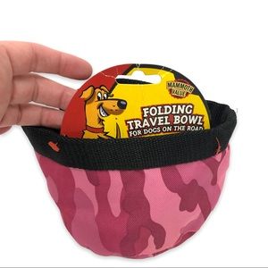 NEW Pet Folding Travel Bowl Pink Camo